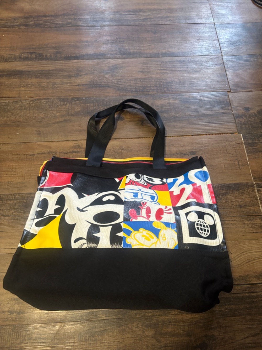 Mickey Mouse Patchwork Tote Bag in Black, Red, Blue, Yellow 2021